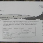 Interpretive sign at Glass House Mountains lookout.