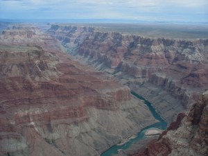Grand Canyon from the air. Note the horizontal sedimentary strata in the walls, which were deposited as the waters of Noah's Flood were rising. (Photo David Swincer.)ls